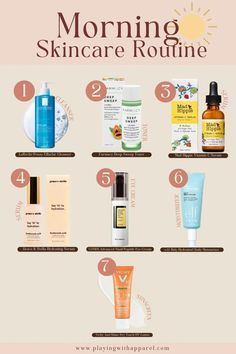 Morning Skincare, Skincare Essentials, Morning Skin Care Routine, Favorite Skincare Products, Skin Care Routine Steps, Skin Care Brands, Vitamin C Serum