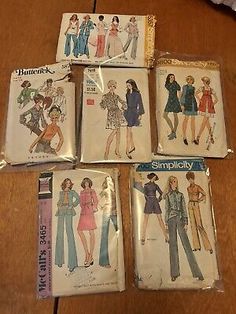 six vintage sewing patterns from the 1960s