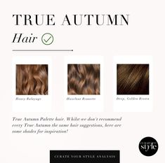 True Autumn Hair, True Autumn Hair Color, Colours Palette, Autumn Story, Honey Balayage, Color Seasons