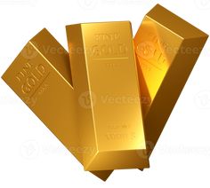 three gold bars stacked on top of each other