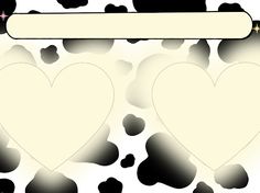 two hearts on a cow print background with space for text