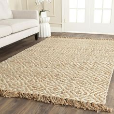 Safavieh Natural Fiber NF-450 Rugs | Rugs Direct Ivory Carpet, Countryside Style, Area Room Rugs, Jute Rug Runner, Jute Area Rug, Faux Fur Rug, Living Room Area, Solid Area Rugs, Jute Area Rugs