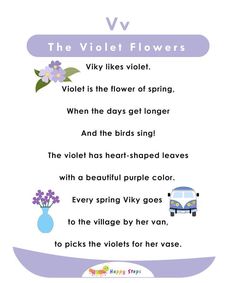 the violet flowers poem is written in english