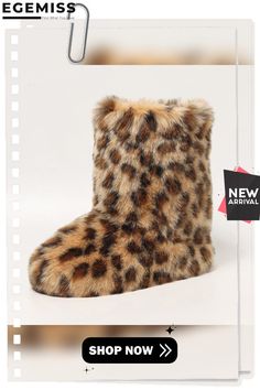 Women Long Fur Boots Warm Thick-soled Mid-calf Boots Leopard Print Snow Boots Cheetah Halloween Costume, Cheetah Halloween, Dress Like A Model, Rave Boots, Model Off Duty Outfits, Fluffy Boots, Fluffy Shoes, Fuzzy Boots, Y2k Alt