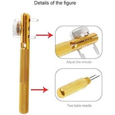 an image of a gold lighter with instructions on how to use it