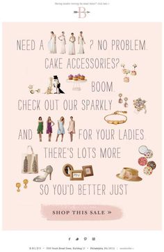 a poster with the words, need a cake accessory? check out our sparkly and there's lots more so you'd better just