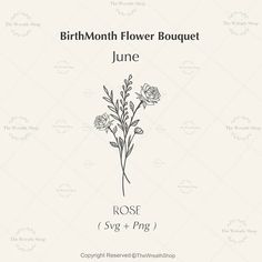 birth month flower bouquet june rose svg and png