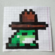 a piece of paper that has been made to look like an old video game character