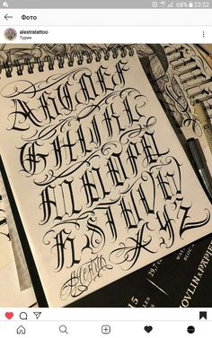 Chicano Lettering 520 Writing Styles Fonts Creative Lettering, Chicano Calligraphy, Gangster Letters, Chicano Tattoos Lettering, Tattoo Alphabet, Calligraphy Tattoo Fonts, Top Free Fonts