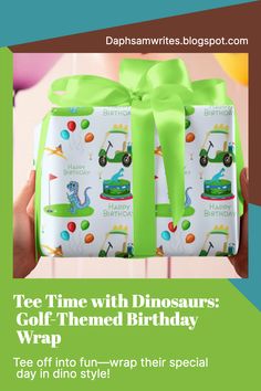 Wrap your child's special day in fun with our cute Dinosaur Golf-themed wrapping paper. Featuring playful T-Rex and Pterosaur designs, this unique birthday theme combines dinosaurs and golf for an unforgettable celebration.
​