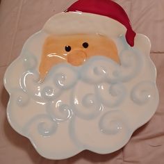 a plate with a santa claus face on it