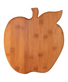 an apple shaped cutting board on a white background