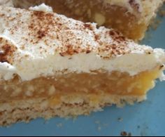 two pieces of cake sitting on top of a blue plate