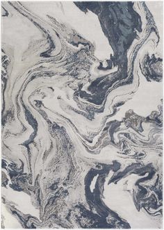 an abstract painting with black and white paint on the ground, it looks like marble