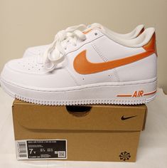 Nike Air Force 1 Nn Gs Kwe Size: 8.5 Women= 7 Youths Color: White/Safety Orange **Reasonable Offers Are Welcome** Add Some Legendary Flair To Your Look With This Air Force 1 Next Nature. Durable Synthetic Leather And Nike Air Cushioning Give You Timeless Style And Comfort, While Special Swoosh Logos Feature Colors That Shift Subtly As You Move. These Kicks Will Have You Rocking Nothing-But-Net Style From The Classroom To The Park And Everywhere In Between. From Tough Stitching To Pristine Materi Nike Air Force 1 White Cushioned For Light Sports, White Nike Air Force 1 Low-top With Air Cushioning, White Synthetic Nike Air Force 1 For Light Sports, High-top White Nike Air Force 1 For Casual Wear, Nike Air Force 1 With Air Cushioning Sporty, Nike Air Force 1 Sporty Shoes With Air Cushioning, Casual White Nike Air Force 1 With Air Cushioning, Nike Air Force 1 White Synthetic Shoes, White Low-top Nike Air Force 1 In Synthetic