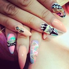 Pinterest : hair004 ~ Nails Jewels, Nextgen Nails, Crazy Tattoos, School Dropout, Nail Nail, Beauty School, Pink Room