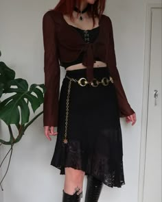 Whimsigoth outfit witchy fashion celestial moon belt whimsigothic Moon Belt Outfit, Whimsigoth Corset Outfit, Modern Vampire Outfit Casual, Whimsigoth Party Outfit, Moon Witch Outfit, Whimsigothic Outfits Winter, Dark Whimsigothic Outfits, Whimsigothic Aesthetic Clothes