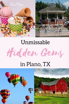 the best hidden gems near me is in this postcard with pictures of hot air balloons