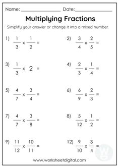 printable worksheet for adding fraction to numbers