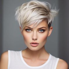 40 Short Sassy Haircuts for a Playful and Confident Look In 2024 Sassy Pixie Haircut, Short Messy Haircuts, Pixie Haircut Styles, Silver Blonde Hair