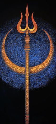 an artistic image of a large metal pole with a flame on it