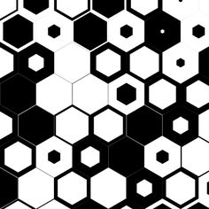 black and white hexagonals are arranged together