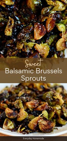 this is an image of sweet balsamic brussel sprouts on a plate