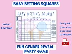 the baby being squares game is shown with instructions for how to play it and how to use