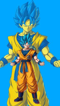 an image of a cartoon character with blue hair and yellow pants, standing in front of a