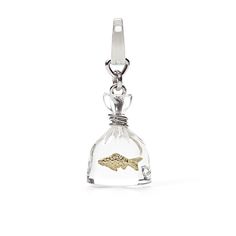 fossil Fish in Bag Charm Minimalist Necklace Silver, Pandora Bracelet Designs, Fossil Watches, Handbag Charms