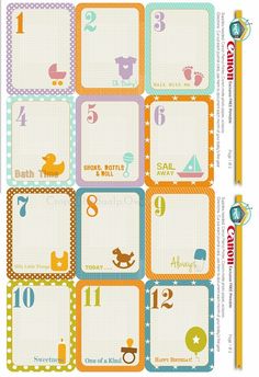 a printable baby shower game with numbers and animals on it's sides, including one