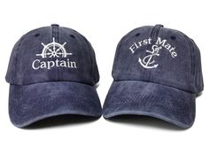 PRICES MAY VARY. 【Find Your Style】: He/She’s your Captain… She/He’s your First Mate! The sea is hard to navigate without a Captain to lead the way! First Mate is the most important right-hand man for a Captain and a most trusted friend who always has their back. Wear this adorable dad hat set to emblazon your partnership! What a unique way to celebrate a trusted friend, his/her, your family and couples. 【Set of Two Caps】: Set includes 2 dad hats. Features Captain and Ship Steering Wheel are embr Toddler Gifts For Mom, Ship Steering Wheel, Mini Hats, Matching Hats, Sailor Hat, Antique Brass Metal, Sun Cap, Black Baseball Cap, Yacht Club