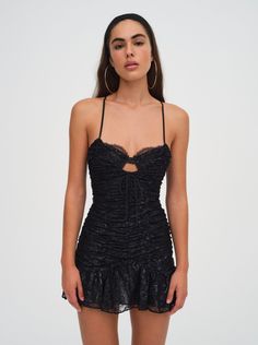 Introducing the best little black dress for all your Spring soiresthe Bette lace mini dress featuring an allover rose design and ruching along the bodice and skirt. Image Swag, Mini Dress Black, Hoco Dresses, Rose Design, Lace Mini Dress, For Love And Lemons, Mini Black Dress, For Love, Set Dress