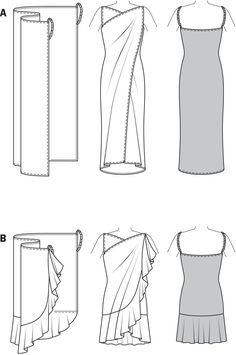 the instructions for how to make an evening dress