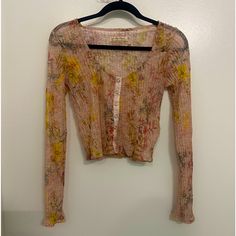 Size Small No Flaws Originally $78 Never Worn Free Shipping Ships Within 1-3days Mesh Top, Free People, Top Blouse, Womens Tops, Long Sleeve, Pink, Women Shopping, Color