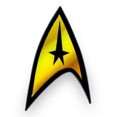 the star trek insignia is yellow and black