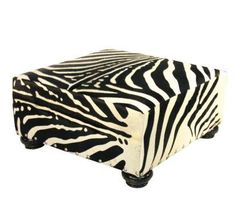 Cowhide Zebra Ottoman Animal Print Furniture Target, Zebra Patterned Ottoman, Animal Print Chair Walmart, Zebra Ottoman, Turquoise Bedding, Bronze Nails, Deer Hide, Black Barn, Urban Rustic