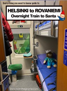 there is a bunk bed in the train with a stuffed animal on it and text overlay that reads, everything you need to know