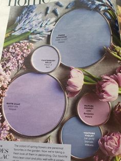 a magazine with flowers and paint colors on it