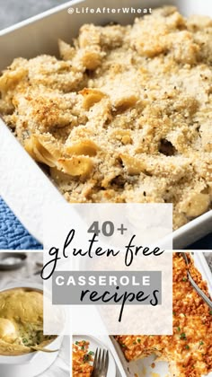 gluten free casserole recipe with text overlay