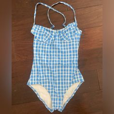 Super Cute! Never Worn Gingham B Suit From Marc Jacobs Swimwear. Size S. Hygienic Liner Attached Dream Style, Womens Swim, Marc Jacobs, Gingham, Bathing Suits, Blue White, Color Blue, Super Cute, Blue And White