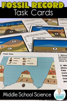 the fossil record task cards for middle school science