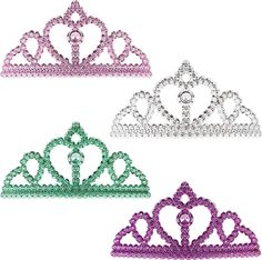 "4 Count Fairytale Princess Child Tiara, 1.875\" x 4.5\", Multicolor Package Includes: 4 x Multicolor Tiara - One size Fits most children This party favors feature metallic silver, pink, red, and blue colors Tiara haircombs are a great addition to tea party themed birthday celebrations" Tea Party Themed Birthday, Princess Favors, Party Tiara, Tiara Hair, Birthday Party Accessories, Princess Party Favors, Party Expert, Gold Tiara, Blue Headband