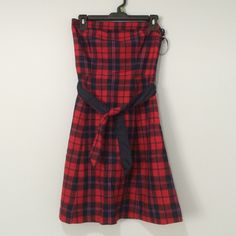 Brand New Without Tag Strapless Dress With Shirt Underneath, Dress With Shirt Underneath, Dress With Shirt, Christmas Plaid, Plaid Christmas, Christmas Dress, American Eagle Outfitters, Strapless Dress, American Eagle