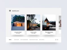 the homepage for an architecture firm