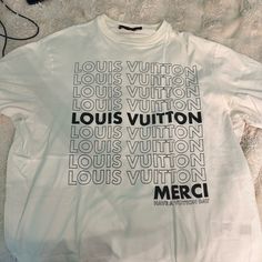 Great Condition, Oversized Fit Luxury White T-shirt With Letter Print, Luxury Monogram Print Streetwear Top, Luxury Monogram Print Top For Streetwear, White Monogram Print Streetwear Top, White Monogram Print Top For Streetwear, Luxury Graphic Print Tops For Streetwear, White Monogram Print Graphic Tee, Luxury Crew Neck Tops For Spring, White Monogram Print Short Sleeve Top