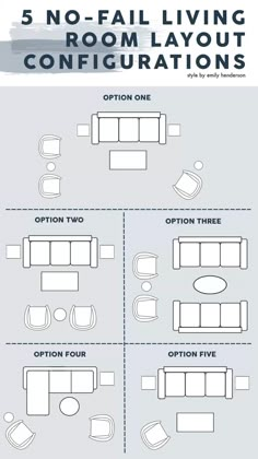 an info sheet showing the different types of furniture in each room, including couches and chairs