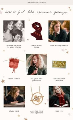 the harry potter movie poster is shown with many different things to see in this image