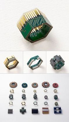 Tech Jewelry, Modern Jewellery, Electronic Art, Glass Rings, Contemporary Jewellery, Circuit Board, Contemporary Jewelry, Modern Jewelry, Resin Crafts