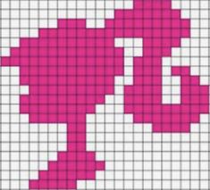 a cross stitch pattern in pink and white with the letter p on it's side